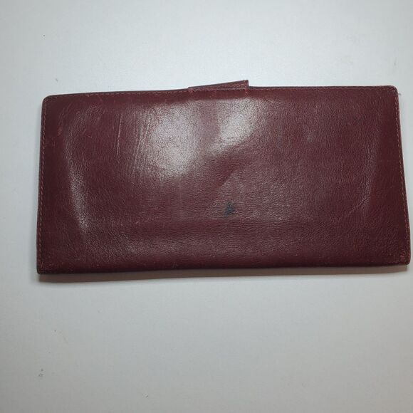 Vintage Rare Mila Schon Red Leather Long Bi-fold Wallet Super Soft Snap Close - Picture 5 of 11